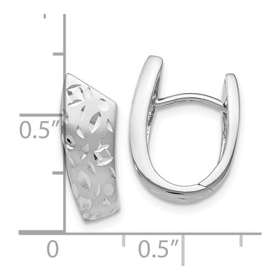 Sterling Silver 15mm Diamond-Cut Huggie Hoop Earrings – view 5