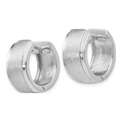 Sterling Silver 15mm Huggie Hoop Earrings – view 3