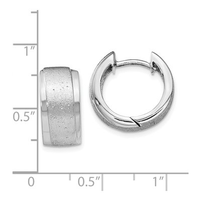 Sterling Silver 15mm Huggie Hoop Earrings – view 5