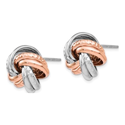 Sterling Silver Love Knot Stud Earrings – view 3