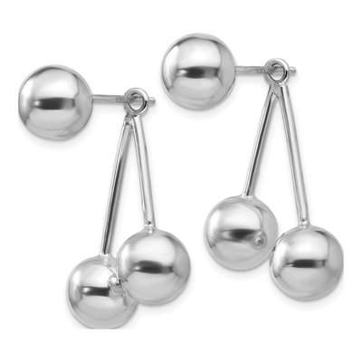 Sterling Silver Ball Dangle Earrings – view 2