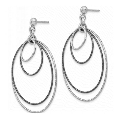 Sterling Silver Diamond-Cut Dangle Earrings – view 4