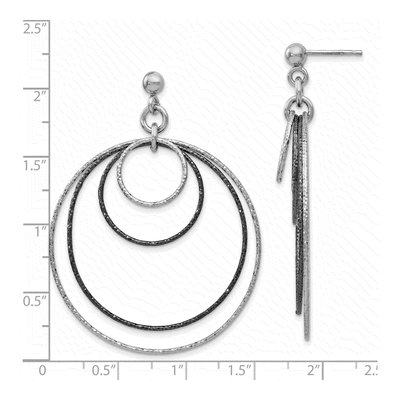 Sterling Silver Diamond-Cut Dangle Earrings – view 6