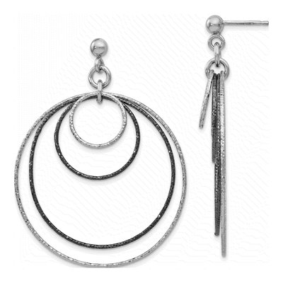 Sterling Silver Diamond-Cut Dangle Earrings