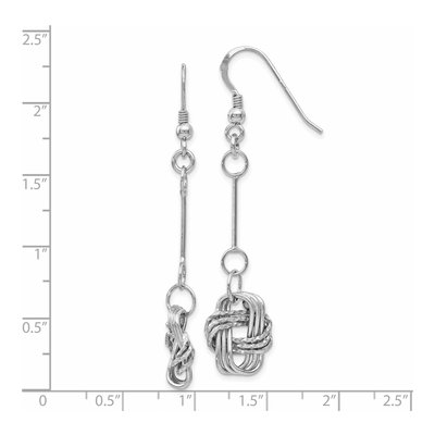 Sterling Silver Diamond-Cut Shepherd Hook Dangle Earrings – view 3