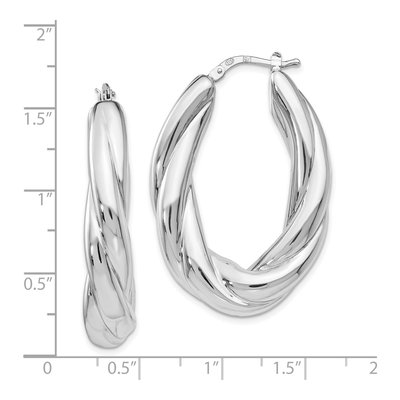 Sterling Silver Twisted Hoop Earrings – view 5