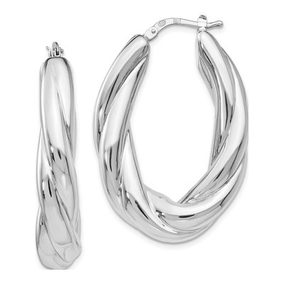 Sterling Silver Twisted Hoop Earrings
