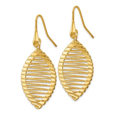 Gold-Plated Sterling Silver Shepherd Hook Dangle Earrings – view 3