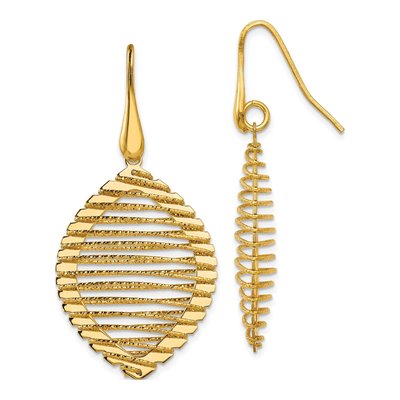 Gold-Plated Sterling Silver Shepherd Hook Dangle Earrings