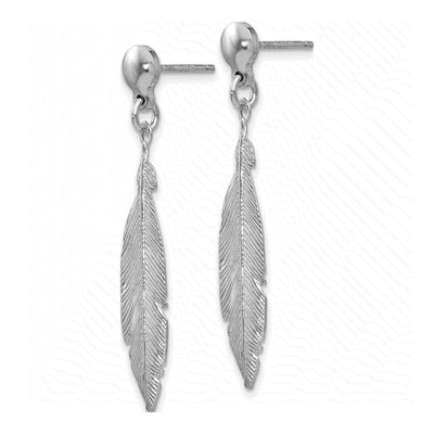 Sterling Silver Leaf Dangle Earrings – view 3