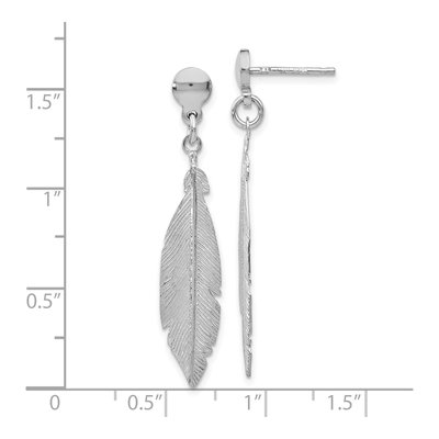 Sterling Silver Leaf Dangle Earrings – view 5