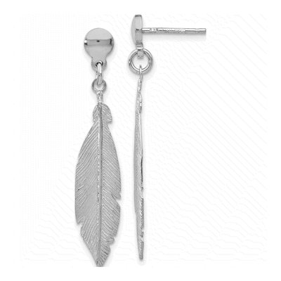 Sterling Silver Leaf Dangle Earrings