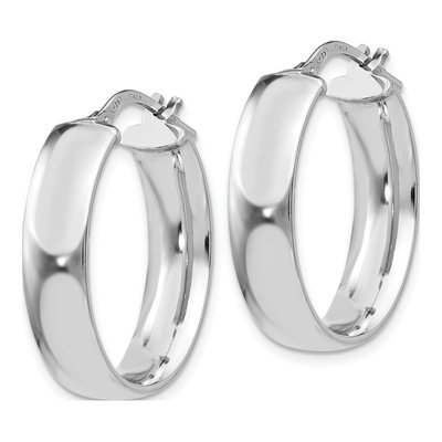 Sterling Silver Oval Hoop Earrings – view 3