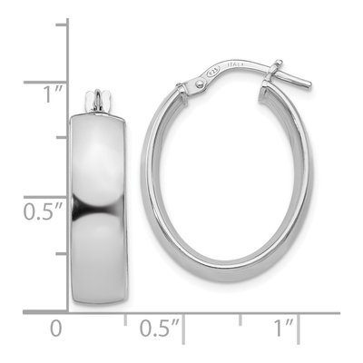 Sterling Silver Oval Hoop Earrings – view 5