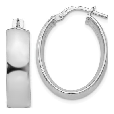 Sterling Silver Oval Hoop Earrings