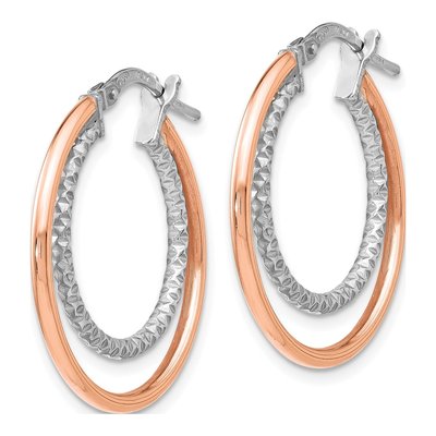 Sterling Silver 25mm Diamond-Cut Hoop Earrings – view 3