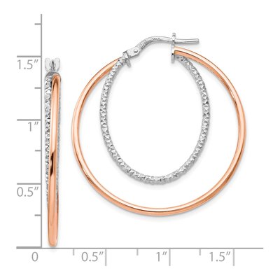 Sterling Silver 38mm Diamond-Cut Hoop Earrings – view 5