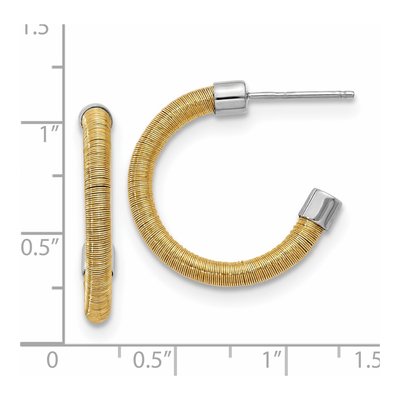 Sterling Silver 23mm Textured Hoop Earrings – view 3