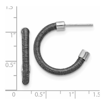 Sterling Silver 23mm Textured C- Hoop Earrings – view 3