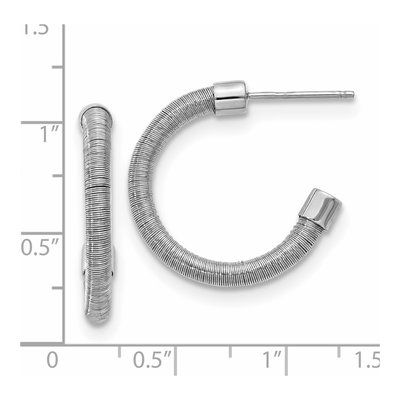 Sterling Silver 23mm Textured C- Hoop Earrings – view 3