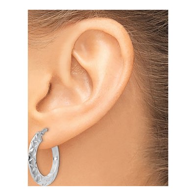 Sterling Silver 24mm Hoop Earrings – view 4