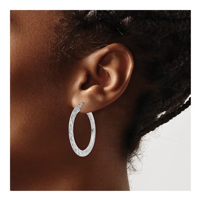 Sterling Silver 34mm Hoop Earrings – view 4