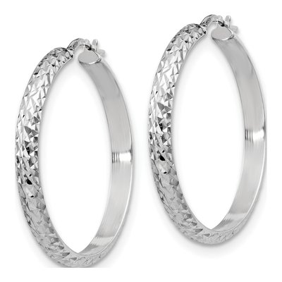 Sterling Silver 36mm Hoop Earrings – view 3