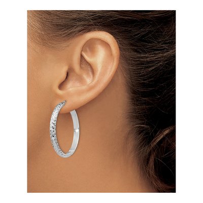 Sterling Silver 36mm Hoop Earrings – view 4