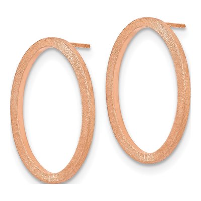 Rose Gold-Plated Sterling Silver Oval Dangle Earrings – view 3