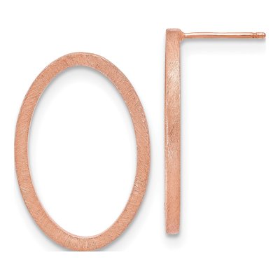Rose Gold-Plated Sterling Silver Oval Dangle Earrings