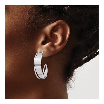 Sterling Silver 32mm Hoop Earrings – view 4