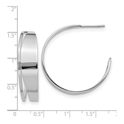 Sterling Silver 32mm Hoop Earrings – view 5