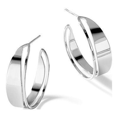 Sterling Silver 32mm Hoop Earrings – view 6