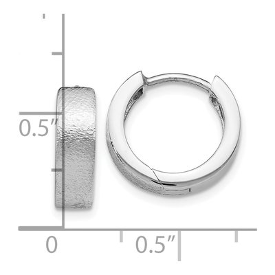 Sterling Silver 13mm Textured Huggie Hoop Earrings – view 5