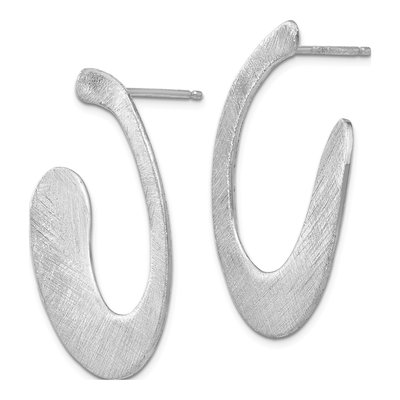 Sterling Silver Scratch-Finish Dangle Earrings – view 2