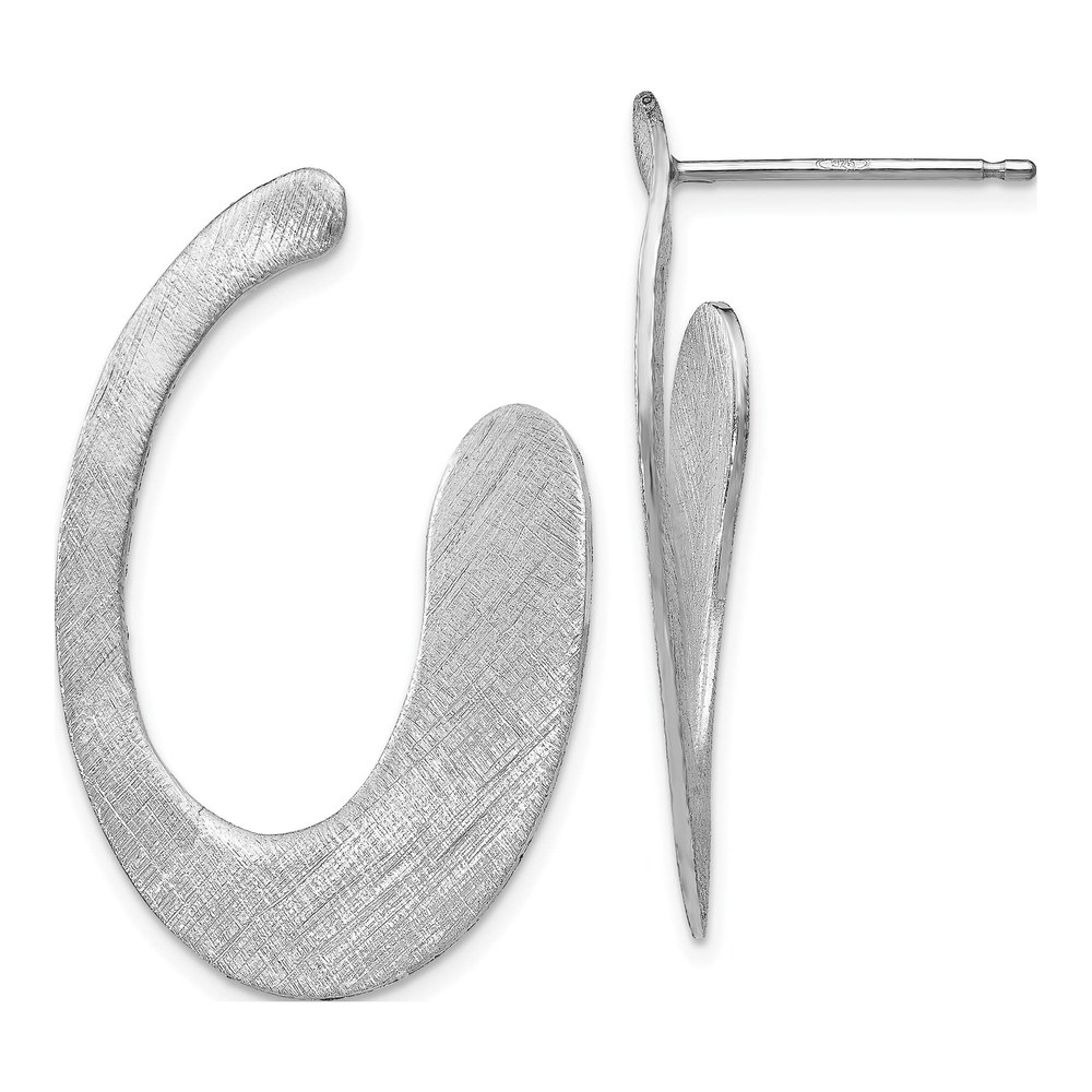 Sterling Silver Scratch-Finish Dangle Earrings