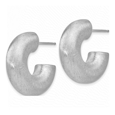 Sterling Silver 25mm Radiant Essence Hoop Earrings – view 2