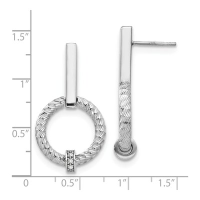 Sterling Silver CZ Diamond-Cut Dangle Earrings – view 5