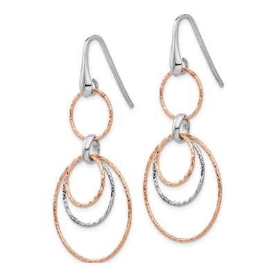 Rose Gold-Plated Sterling Silver Rose-Gold Dangle Earrings – view 3