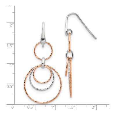 Rose Gold-Plated Sterling Silver Rose-Gold Dangle Earrings – view 5