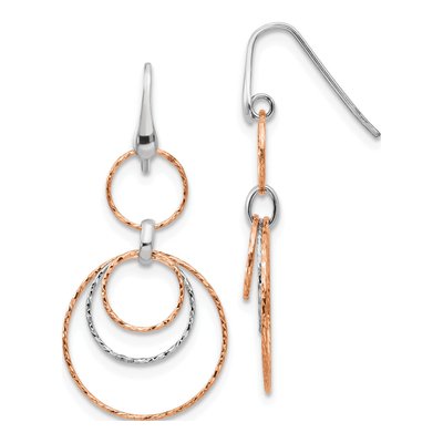 Rose Gold-Plated Sterling Silver Rose-Gold Dangle Earrings