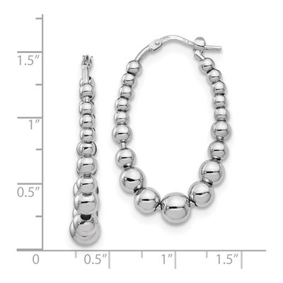 Sterling Silver Beaded Hoop Earrings – view 5