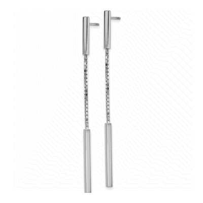 Sterling Silver Bar Dangle Earrings – view 3