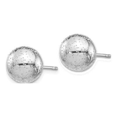 Sterling Silver Ball Stud Earrings – view 3