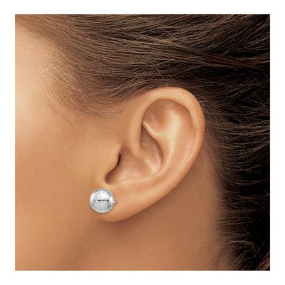 Sterling Silver Ball Stud Earrings – view 4