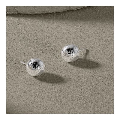 Sterling Silver Ball Stud Earrings – view 6