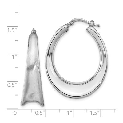 Sterling Silver 36mm Oval Hoop Earrings – view 5