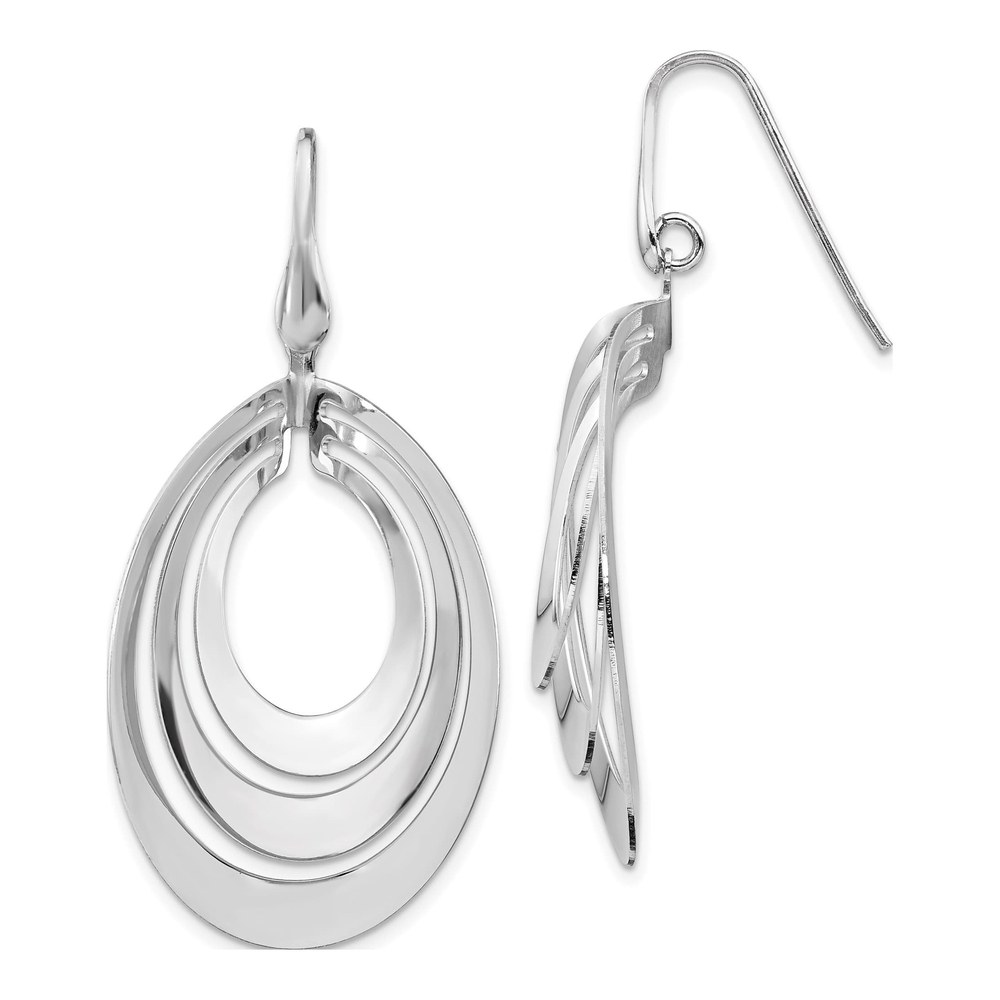 Sterling Silver Rhodium Dangle Earrings