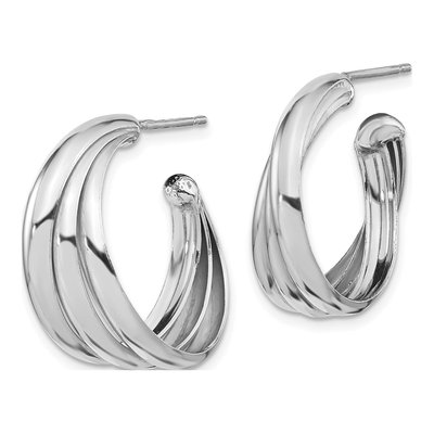Sterling Silver 24mm Hoop Earrings – view 3