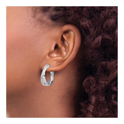 Sterling Silver 24mm Hoop Earrings – view 4